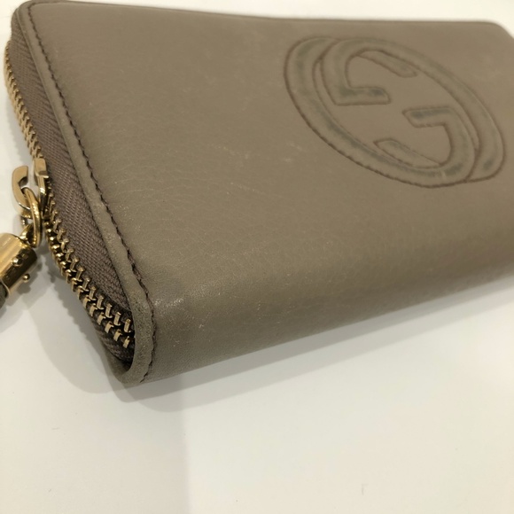 Gucci Grey Soho Interlocking G Zip Around Long Wallet Sku#84491 (Gently used) - Picture 7 of 16